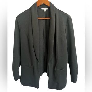🧥 NWOT Bar III Egret Black Open Front Blazer Women’s M 3/4 Sleeve